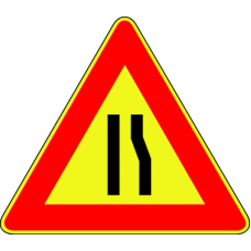 Segnale strettoia asimmetrica a destra fig. 386
